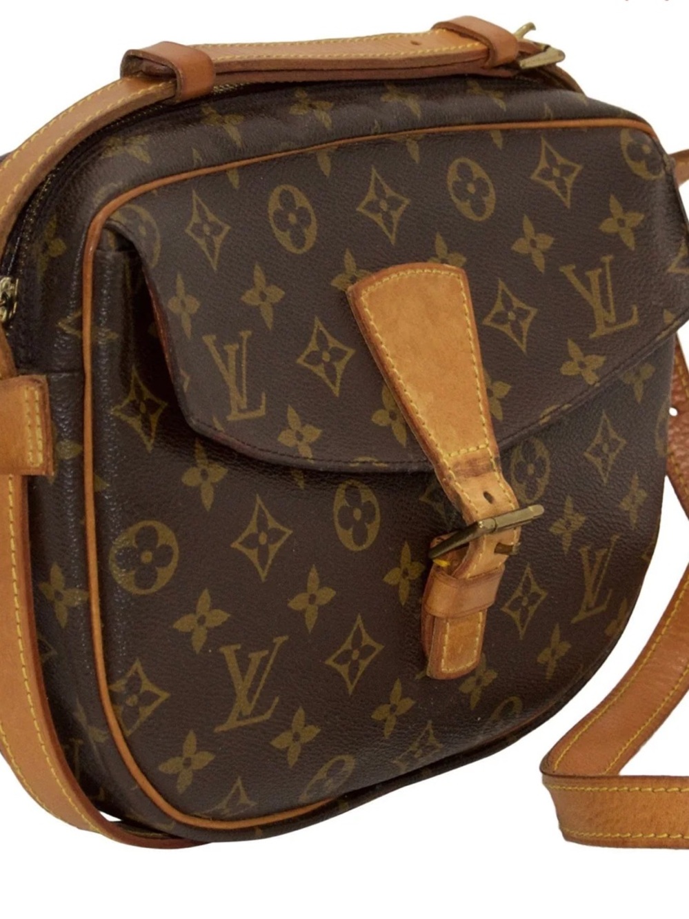 Louis Vuitton Brown Monogram Messenger Bag with Tan Trim